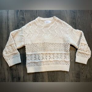 Zara Kids Openwork Cable Knit Cream Sweater. Size 8-9.